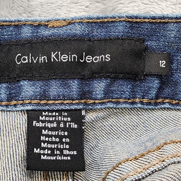 Calvin Klein Jeans Womens 12 Blue Mid Rise Slim Bootcut Stretch Denim Casual - Picture 7 of 16
